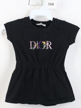 Dior Paris Christian Dior Baby 12-18M 86 CM Spell Out Flower Dress Black